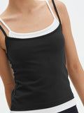Faux Layered Square Neck Cropped Cami - Trendsi