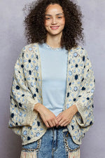 POL Open Front Floral Pattern Crochet Cardigan - Trendsi - Flyclothing LLC