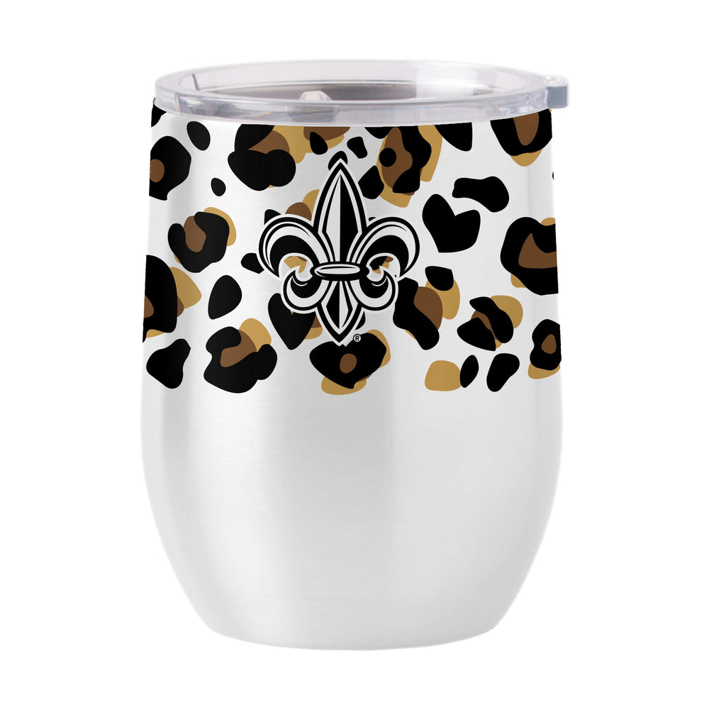Louisiana - Lafayette 16oz Neutral Leopard Stainless Curved Beverage - Logo Brands - Flyclothing LLC