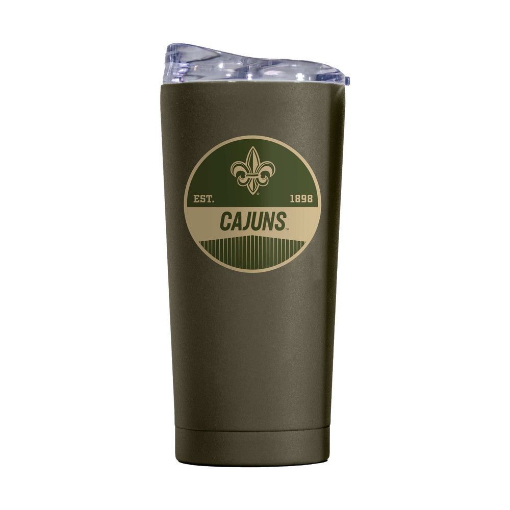 Louisiana Lafayette 20oz Olive Badge Powder Coat Tumbler - Logo Brands - Flyclothing LLC