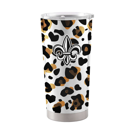 Louisiana - Lafayette 20oz Neutral Leopard Stainless Steel Tumbler - Logo Brands - Flyclothing LLC