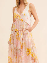 Printed V-Neck Sleeveless Dress - Trendsi - Flyclothing LLC
