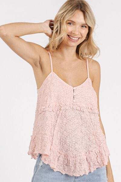 Mittoshop Textured V-Neck Cami - Trendsi - Flyclothing LLC