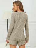 Ribbed Round Neck Top and Shorts Set - Trendsi - Flyclothing LLC