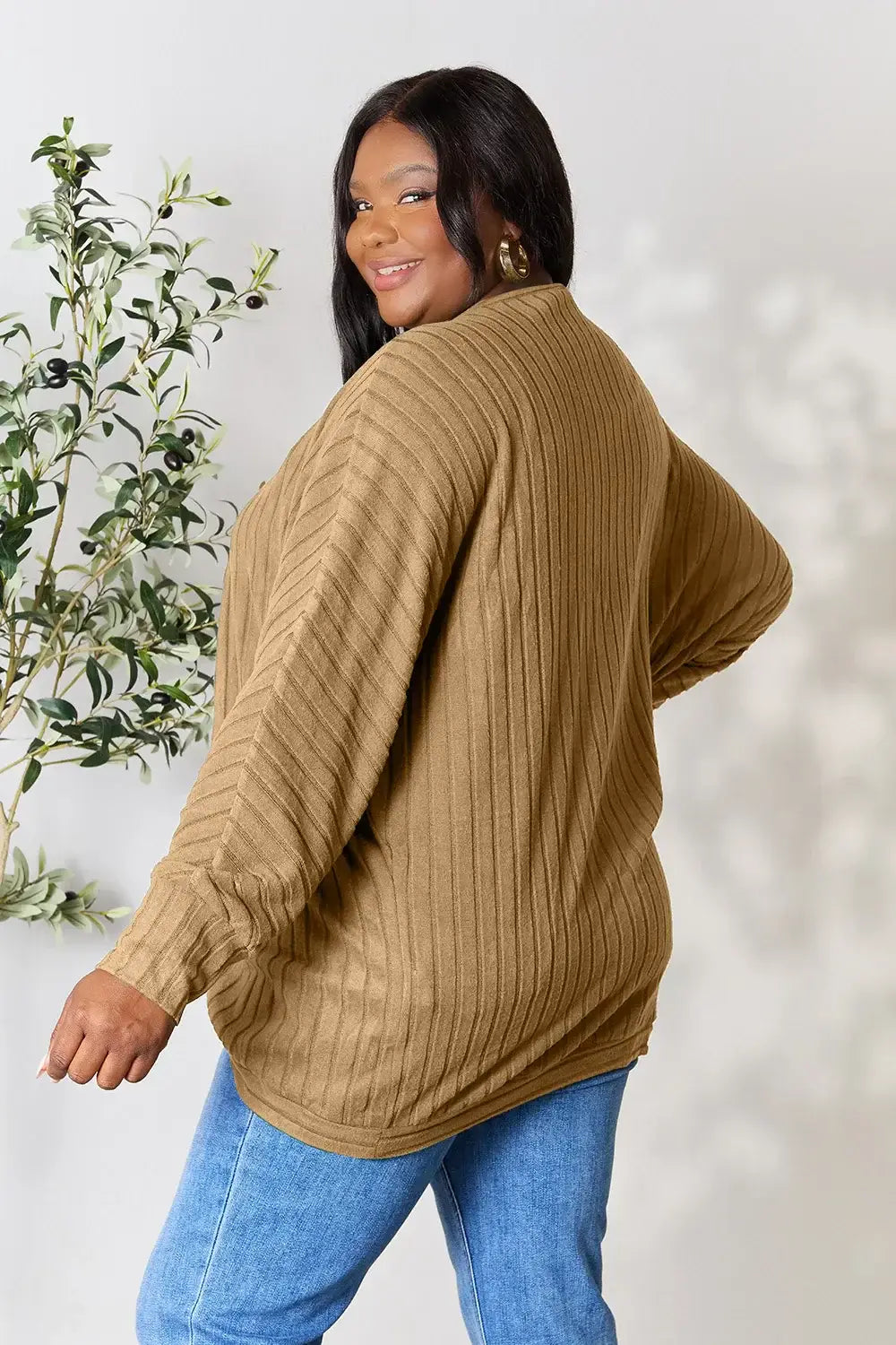 Basic Bae Full Size Ribbed Cocoon Cardigan - ShopBasicbae - Flyclothing LLC