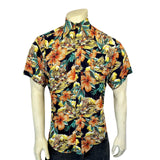 Rockmount Ranch Ware Menâs Short Sleeve Hawaiian Print Western Shirt in Orange - Rockmount Clothing - Flyclothing LLC