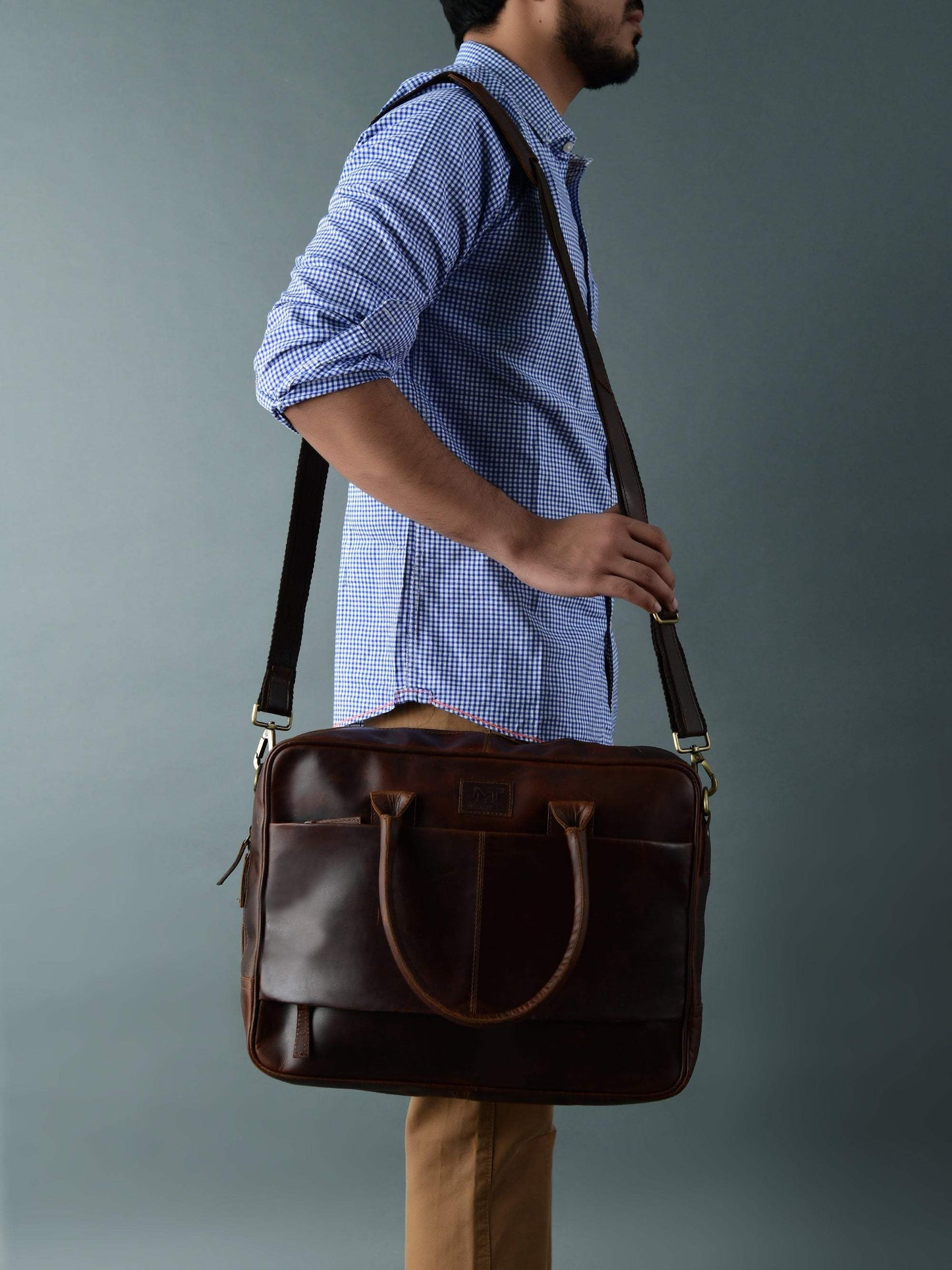 Crimson Contemporary Briefcase - Classy Leather Bags - Flyclothing LLC