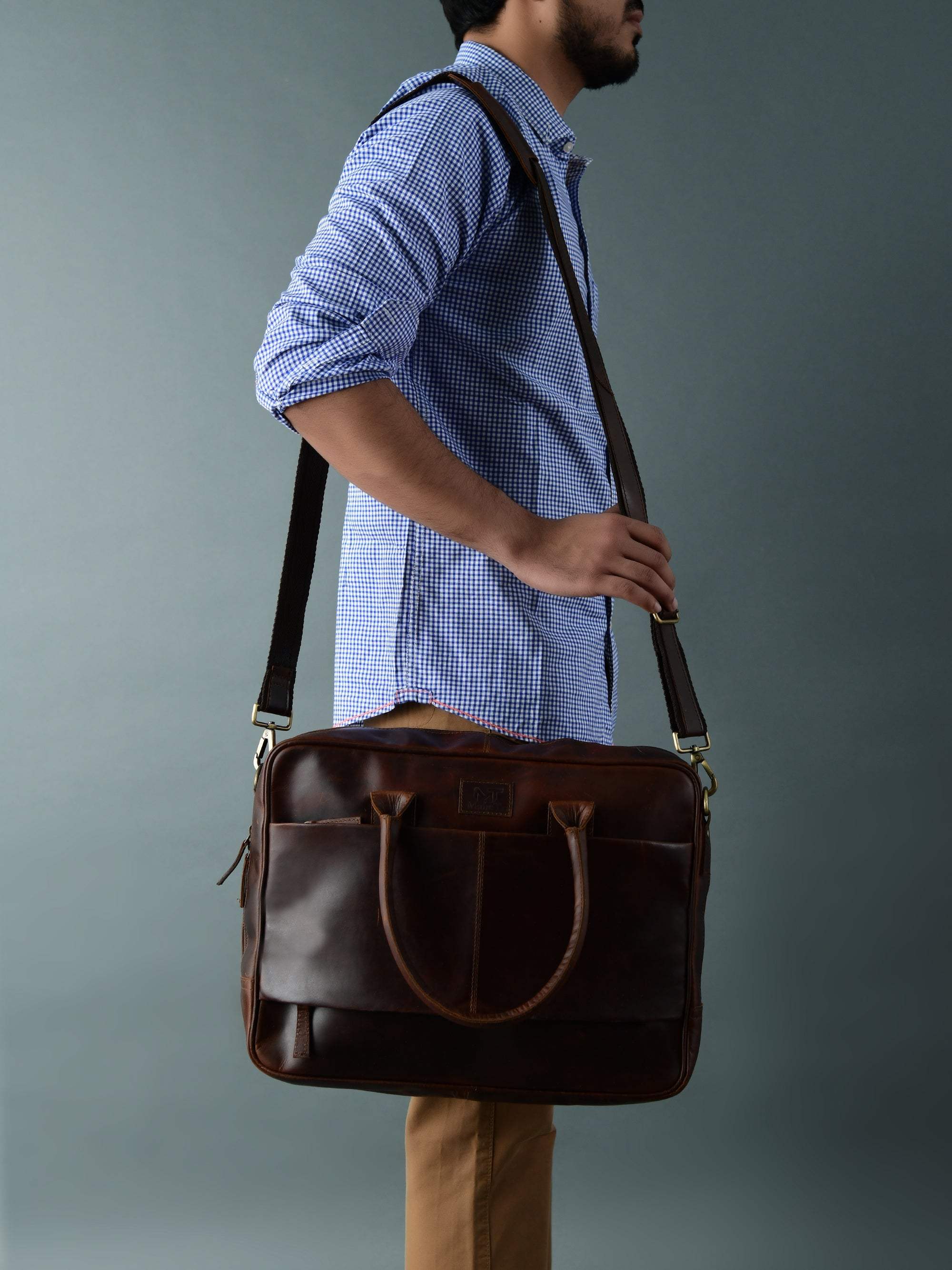 Crimson Contemporary Briefcase - Classy Leather Bags - Flyclothing LLC