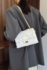 Raw Hem Denim Crossbody Bag - Trendsi