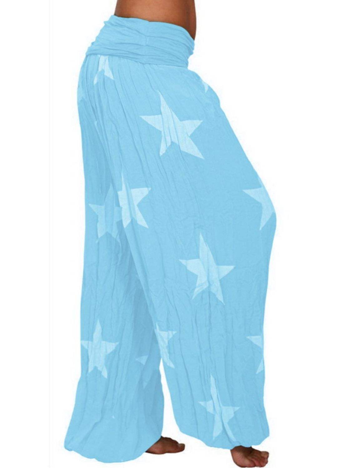 Ivy Lane Full Size Ruched High Waist Printed Pants - Trendsi - Flyclothing LLC