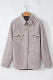 Button Up Collared Neck Long Sleeve Jacket - Trendsi - Flyclothing LLC