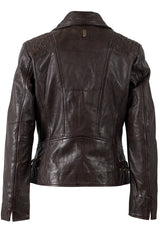 Chlara RF Leather Jacket, Dark Brown
