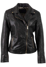 Chlara RF Leather Jacket, Dark Brown