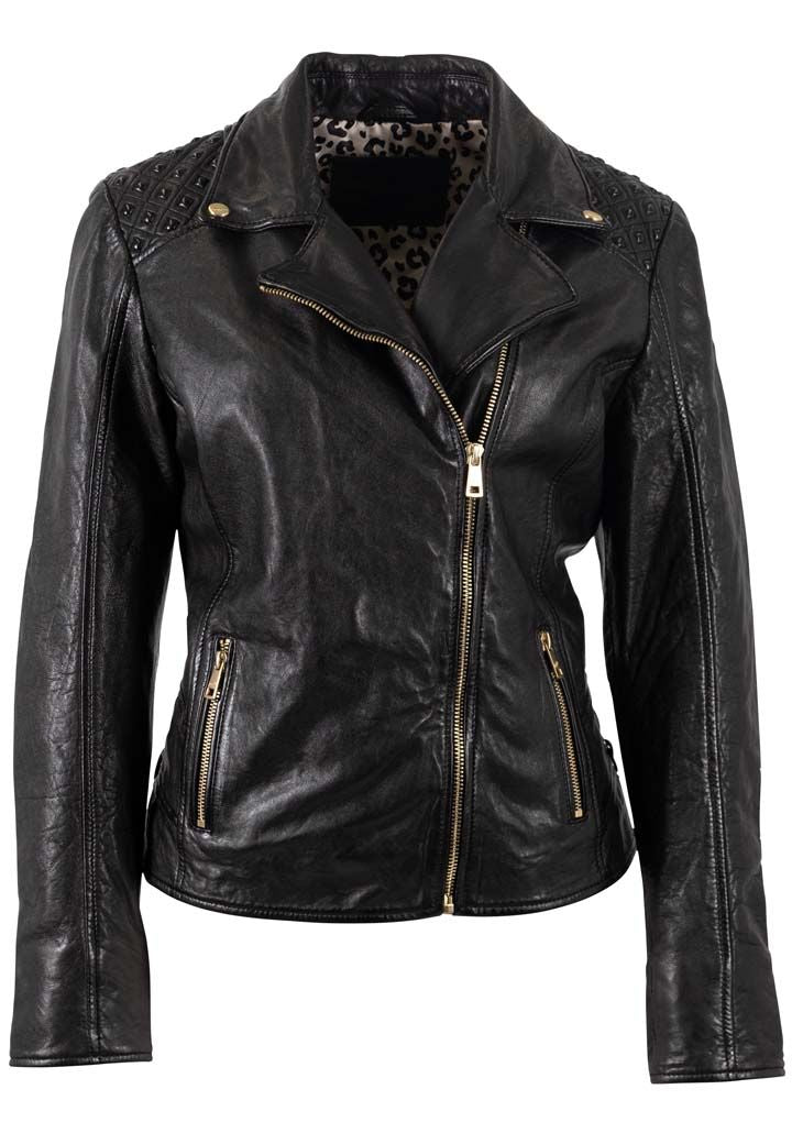 Chlara RF Leather Jacket, Dark Brown