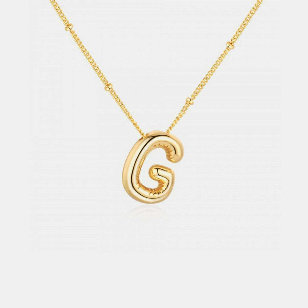 Gold-Plated Letter Pendant Necklace - Trendsi - Flyclothing LLC