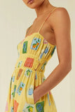 Printed Square Neck Maxi Cami Dress - Trendsi
