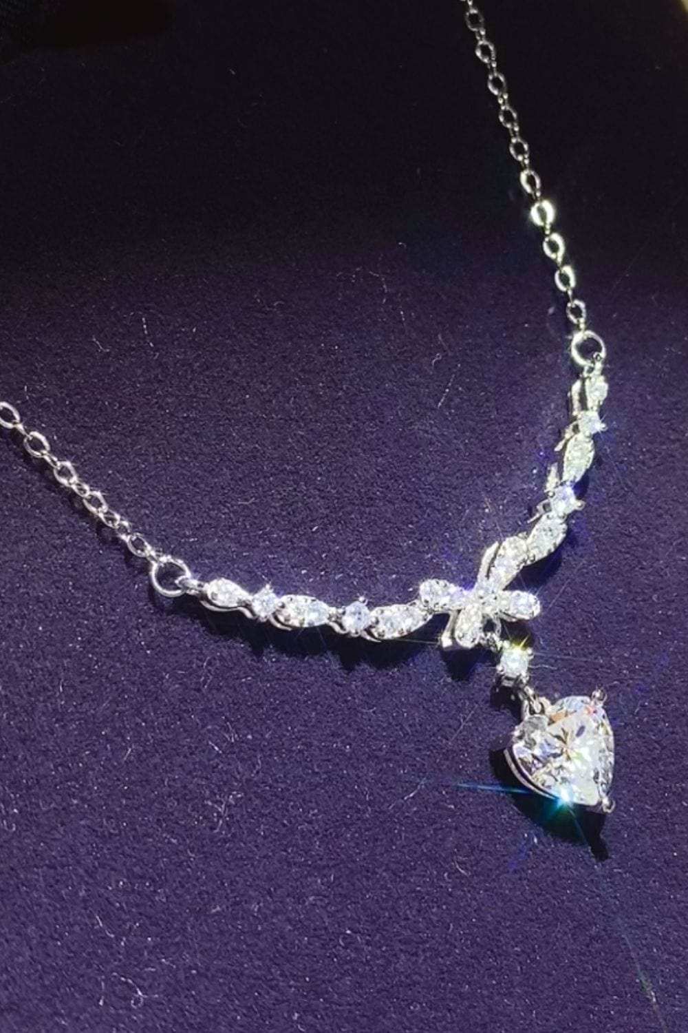 1 Carat 925 Sterling Silver Moissanite Necklace - Trendsi - Flyclothing LLC
