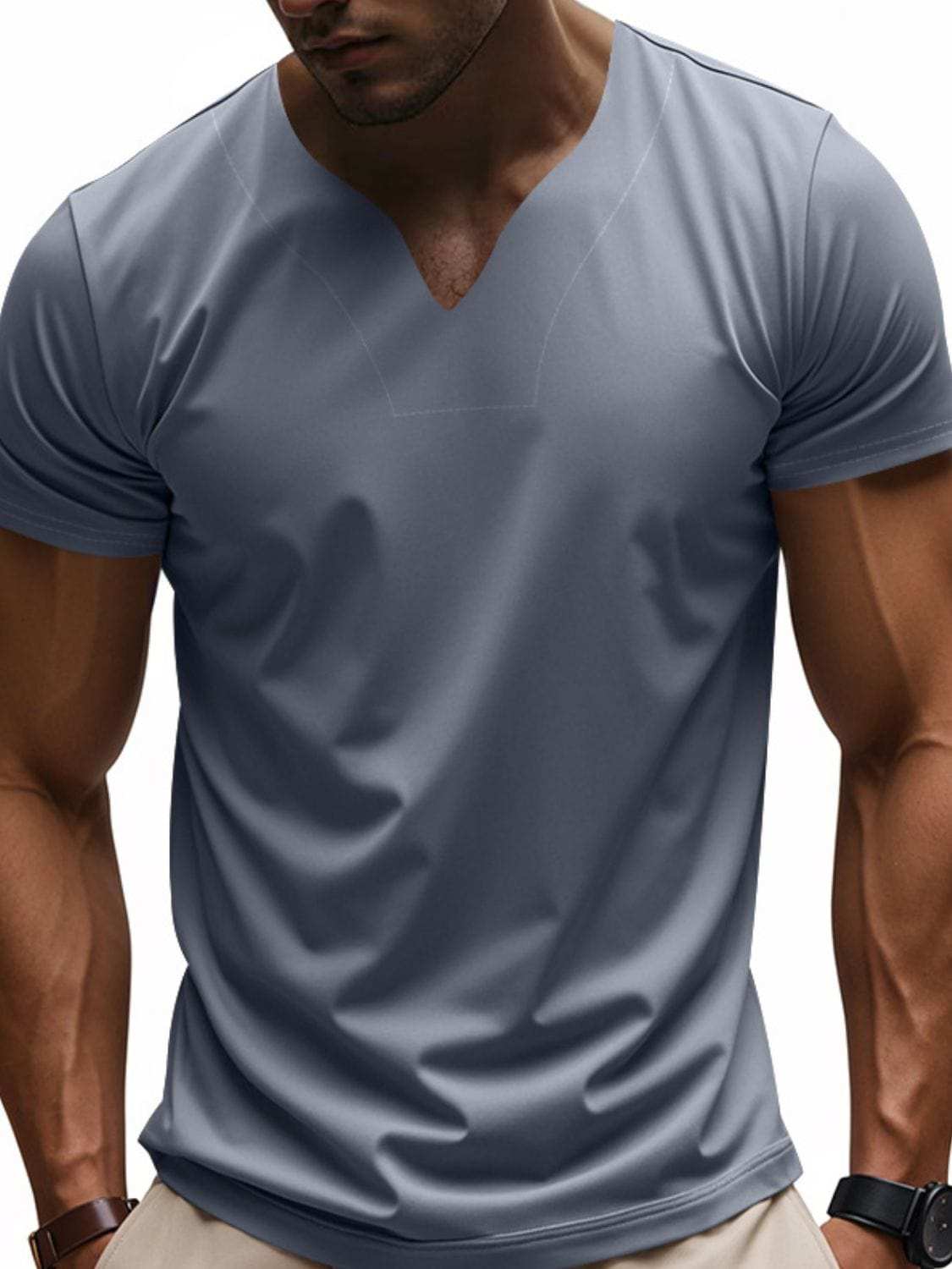 Men's Full Size Short Sleeve T-Shirt Plus Size - Trendsi - Flyclothing LLC