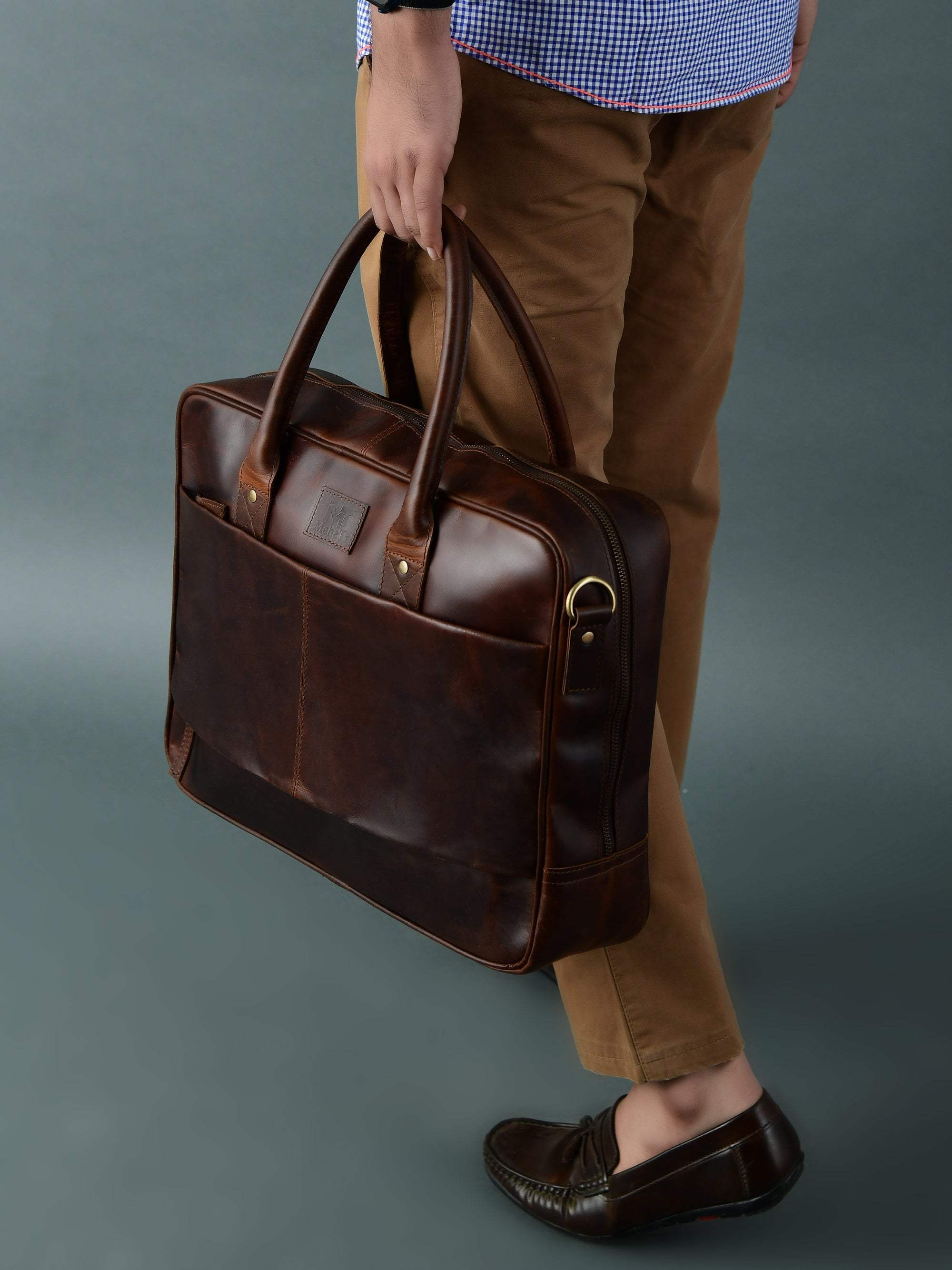Crimson Contemporary Briefcase - Classy Leather Bags - Flyclothing LLC