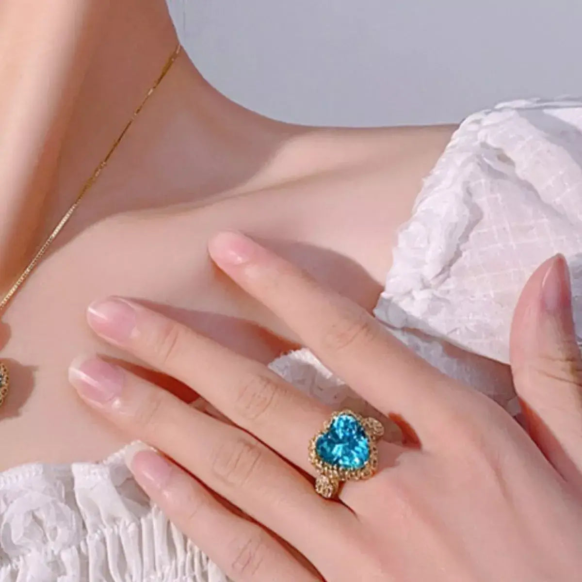 18K Gold-Plated Heart-Shaped Ring - Trendsi - Flyclothing LLC