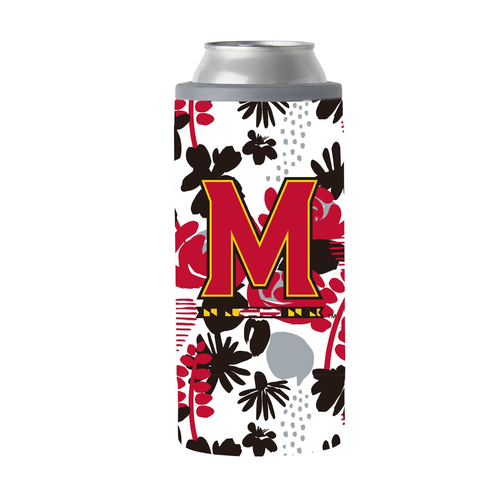Maryland 12oz Floral Slim Can Coolie - Logo Brands - Flyclothing LLC