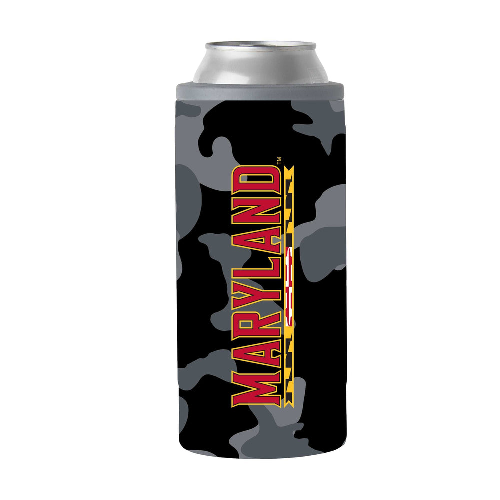Maryland Black Camo 12oz Slim Can Coolie - Logo Brands - Flyclothing LLC