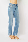 Judy Blue Full Size High Waist Straight Jeans with Heavy Destroy Plus Size - Trendsi - Flyclothing LLC