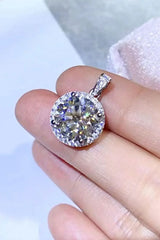 10 Carat Moissanite Pendant Platinum-Plated Necklace - Trendsi - Flyclothing LLC