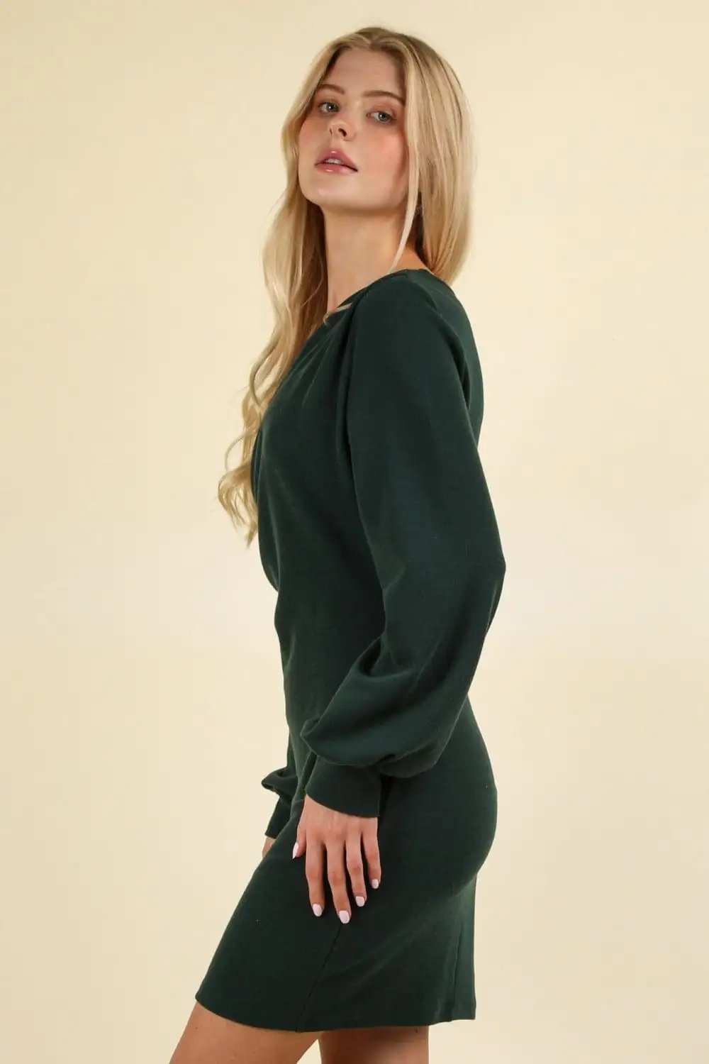 VERY J Ruched Detail Bodycon Mini Dress - Trendsi - Flyclothing LLC