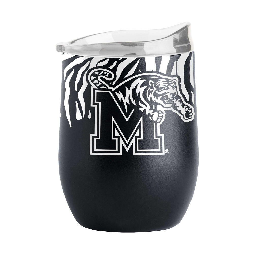 Memphis 16oz Tiger Stripe Black Powder Coat Curved Bev - Logo Brands - Flyclothing LLC