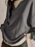 Contrast Dropped Shoulder Long Sleeve Sweatshirt - Trendsi - Flyclothing LLC