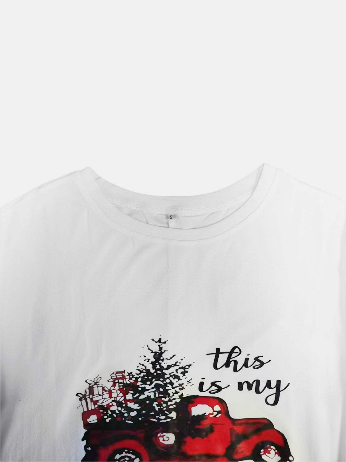 Full Size Graphic Two-Tone Round Neck Long Sleeve T-Shirt - Trendsi - Flyclothing LLC