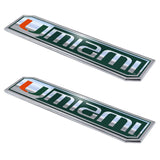 University of Miami Embossed Truck Emblem 2-pk - Logo Brands - Flyclothing LLC