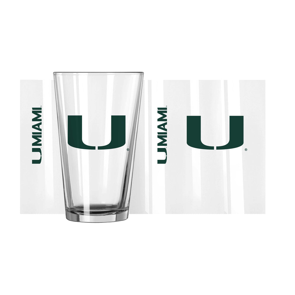 Miami 16oz Gameday Pint Glass - Logo Brands - Flyclothing LLC
