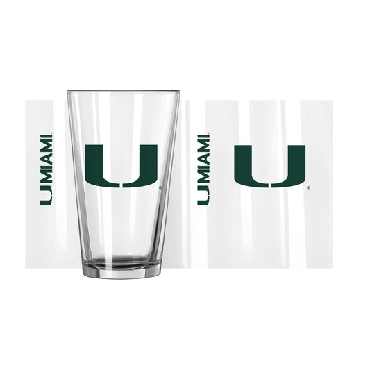 Miami 16oz Gameday Pint Glass - Logo Brands - Flyclothing LLC