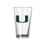 Miami 16oz Gameday Pint Glass - Logo Brands - Flyclothing LLC