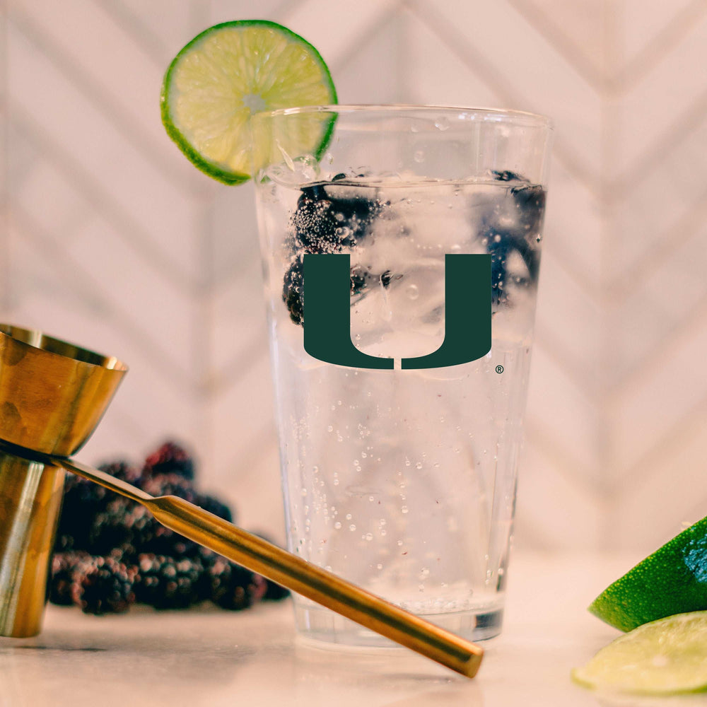 Miami 16oz Gameday Pint Glass - Logo Brands - Flyclothing LLC