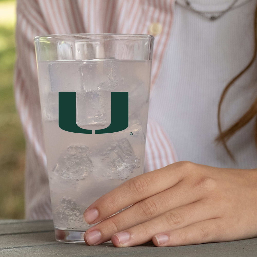Miami 16oz Gameday Pint Glass - Logo Brands - Flyclothing LLC