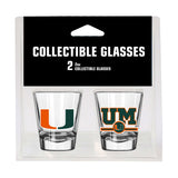 Miami Campus Colors 2oz Letterman Shot Glass 2 Pack - Logo Brands - Flyclothing LLC