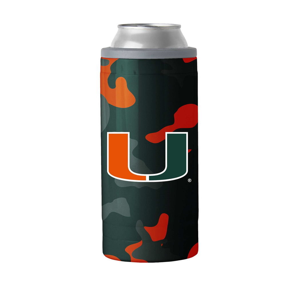 Miami 12oz Camo Swagger Slim Can Coolie - Logo Brands - Flyclothing LLC
