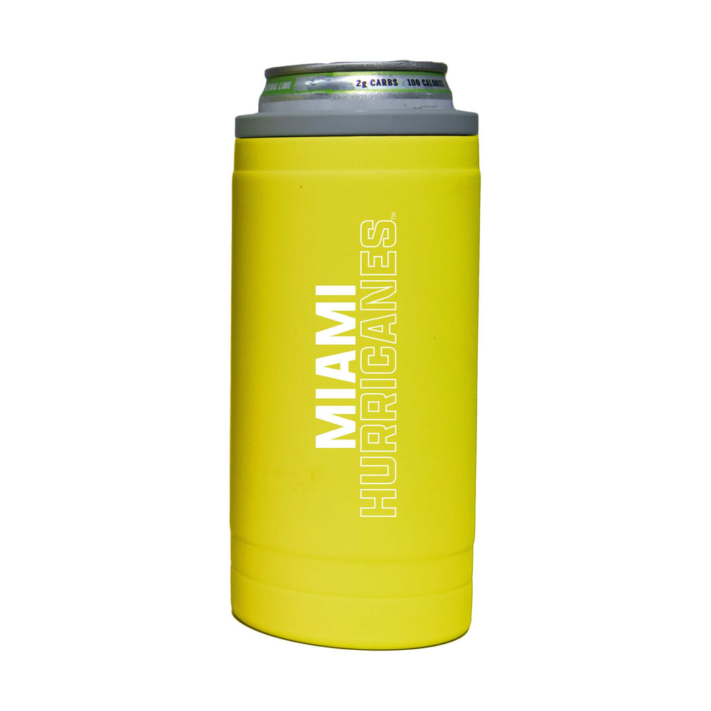 Miami 12oz Cru Stacked Soft Touch Slim Coolie - Logo Brands - Flyclothing LLC