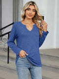 Notched Long Sleeve T-Shirt - Trendsi - Flyclothing LLC