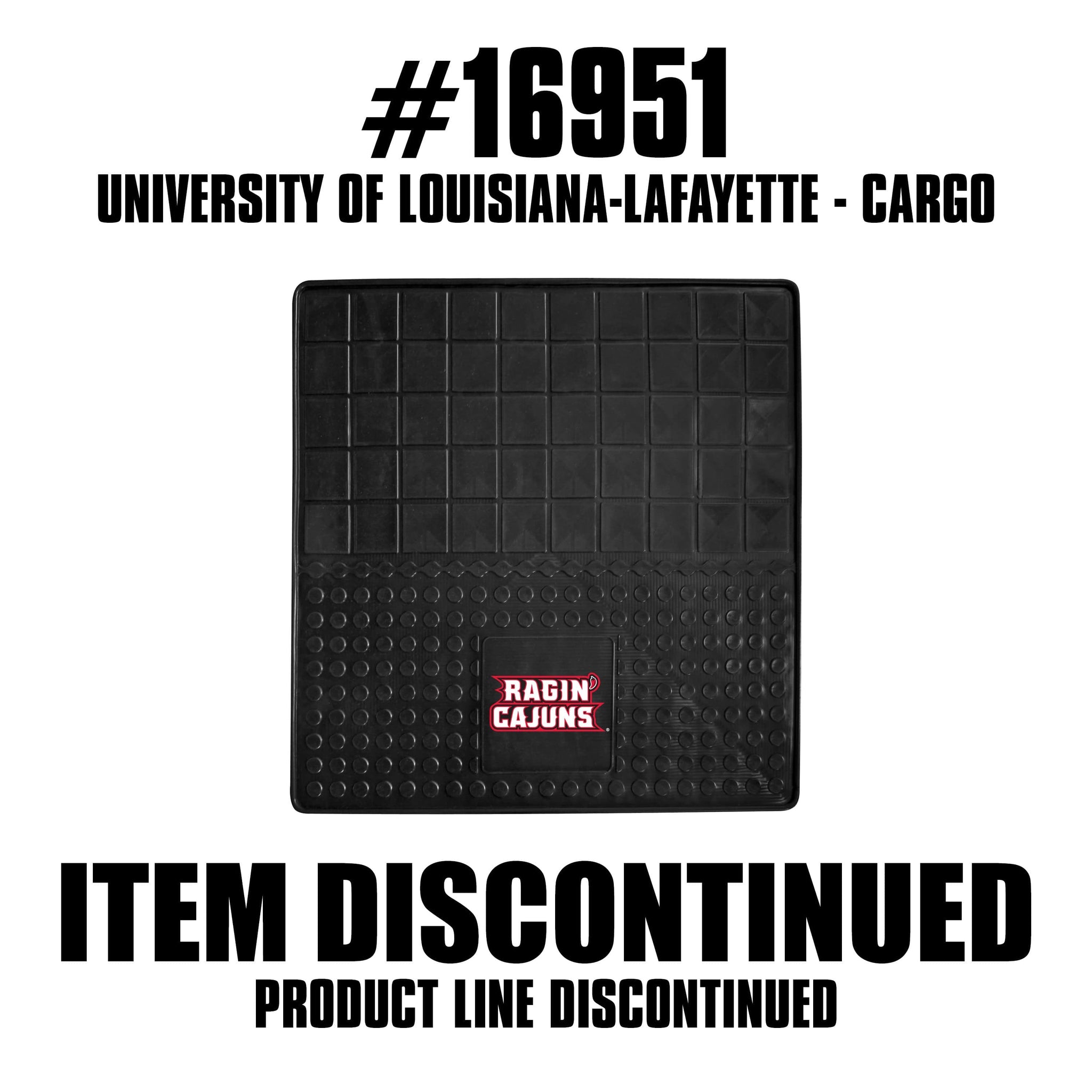 Louisiana-Lafayette Ragin' Cajuns Heavy Duty Cargo Mat 31"x31" - Louisiana-Lafayette - Flyclothing LLC