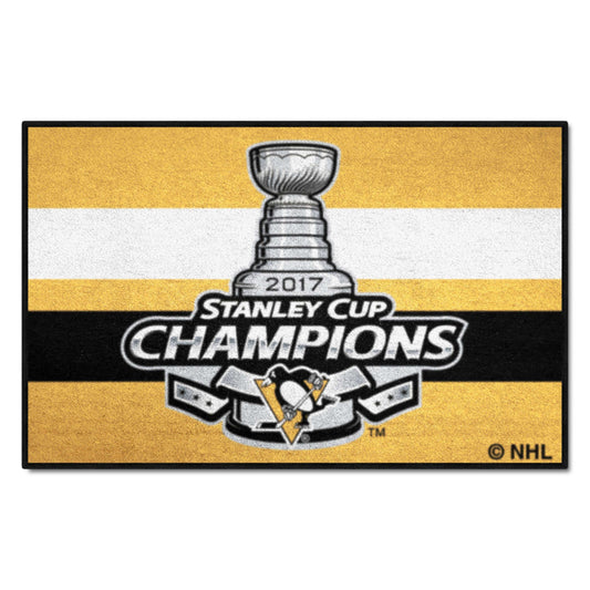 Pittsburgh Penguins Starter Mat Accent Rug - 19in. x 30in., 2017 NHL Stanley Cup Champions - Pittsburgh Penguins