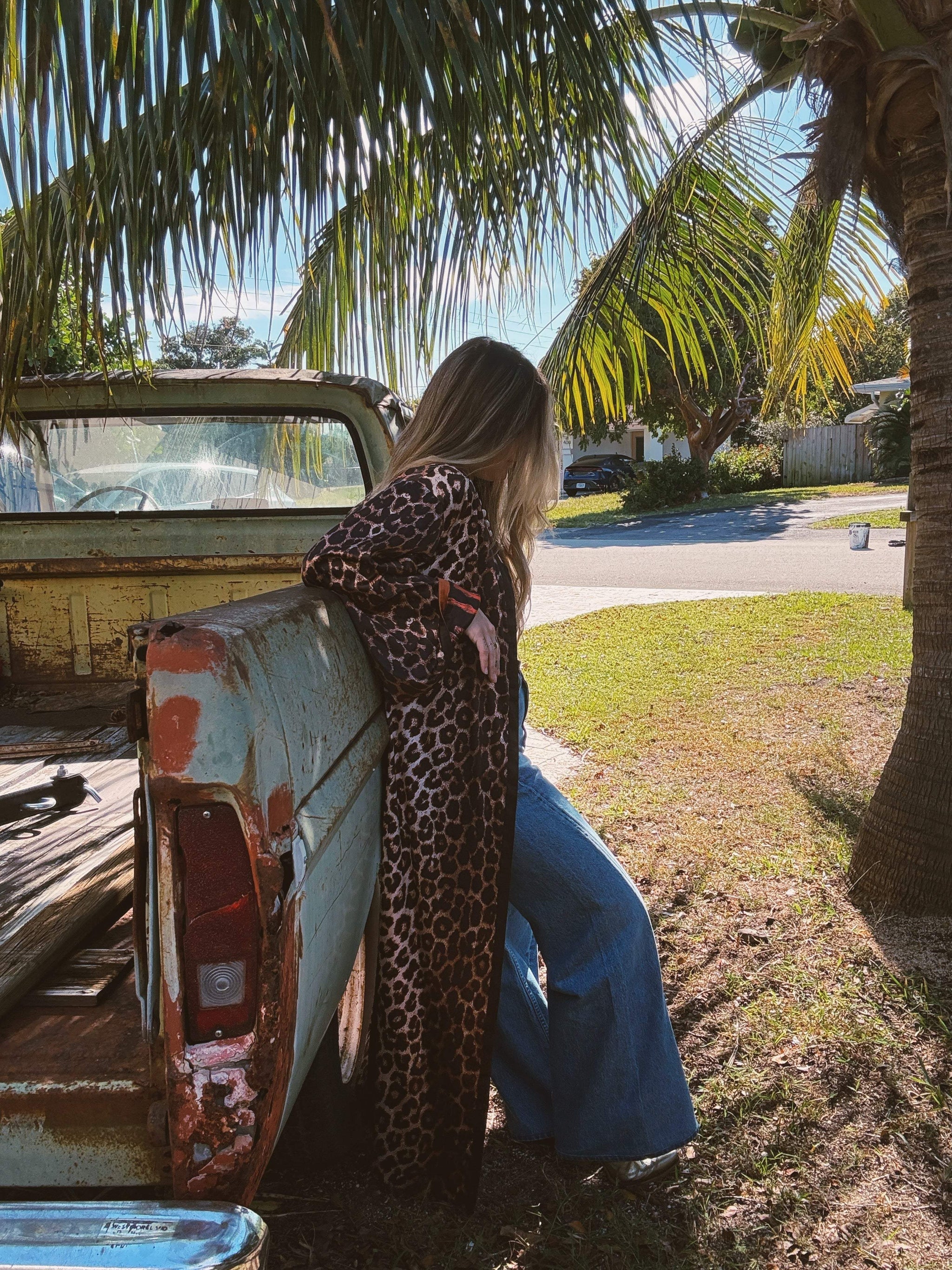 Rebel Yell Horse & Leopard Print Reversible Duster - Lil Bee's Bohemian - Flyclothing LLC