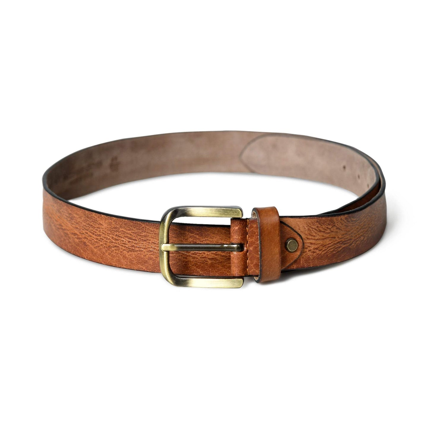 Formal Tan Leather Belt for Men - Classy Leather Bags - Flyclothing LLC
