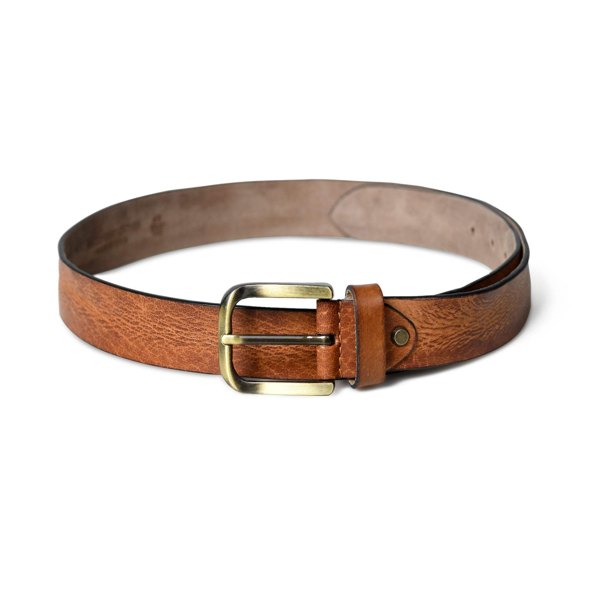 Formal Tan Leather Belt for Men - Classy Leather Bags - Flyclothing LLC