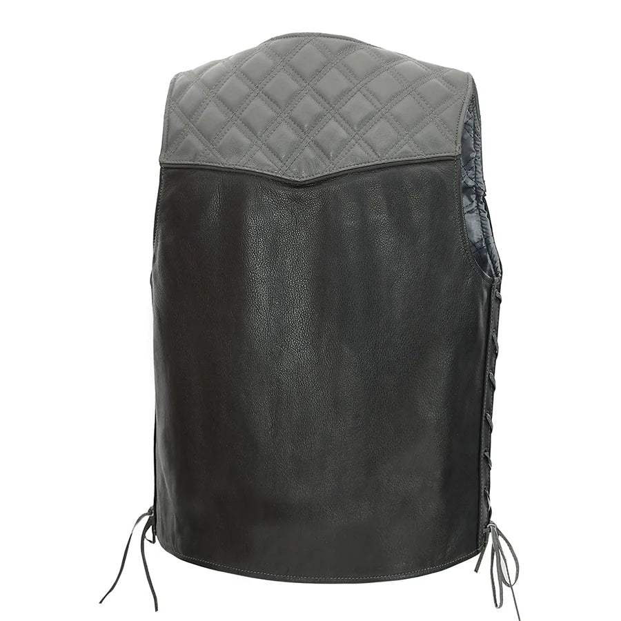 Hammer down Men's Western Style Leather Biker Vest - First Manufacturing Company - Flyclothing LLC