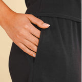 The Threat Level Midnight | Black Ribbed Pajama Short Set - Shinesty - Flyclothing LLC