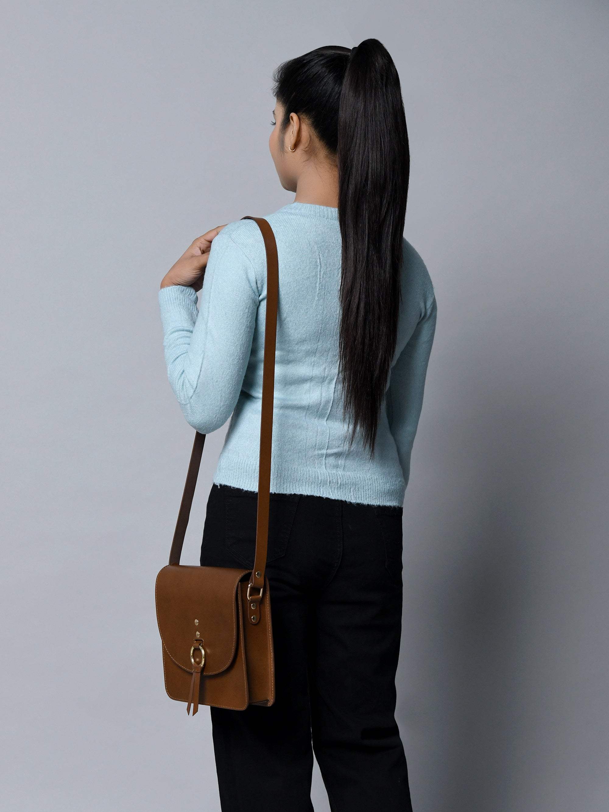 Brown Elegance Crossbody Sling Bag - Classy Leather Bags - Flyclothing LLC